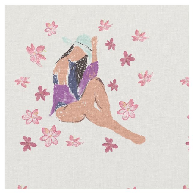 Summer, beach Lady Fabric (Close Up)