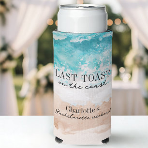 Summer Beach Last Toast On The Coast Bachelorette Seltzer Can Cooler