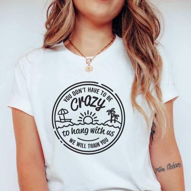 Summer Beach; Minimalist Beach Crew T-Shirt (Creator Uploaded)