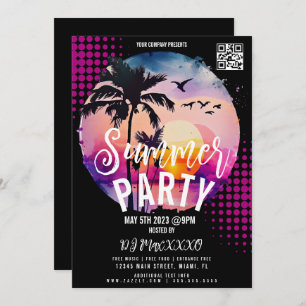 Summer Beach Night Event Party Bar Club Flyer Invitation