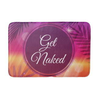 Summer Beach Night Palm Get Naked Bath Mat