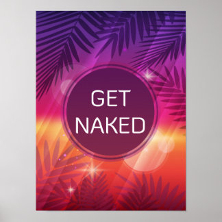 Summer Beach Night Palm Get Naked Poster