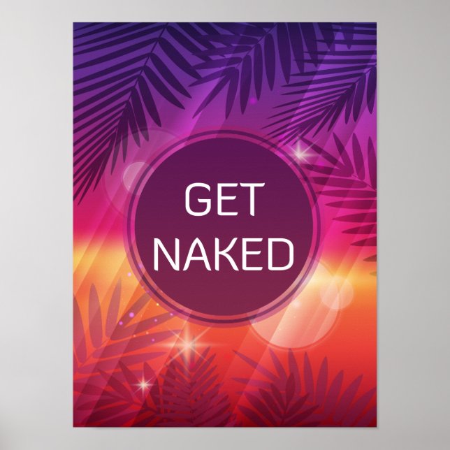 Summer Beach Night Palm Get Naked Poster (Front)