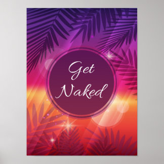 Summer Beach Night Palm Get Naked Poster