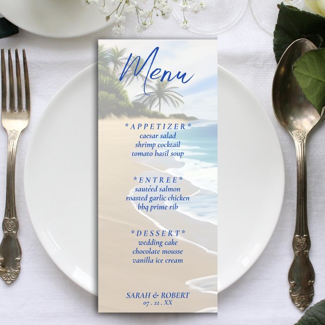 Summer Beach Ocean Resort Wedding Reception Menu (Summer Beach Ocean Resort Wedding Reception Menu)