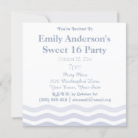 Summer Beach Ombre Blue Waves Sweet 16 Birthday