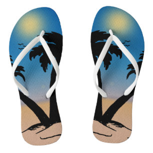 Summer Beach Palm Trees  Jandals