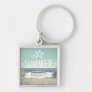 Summer Beach Paradise Key Ring
