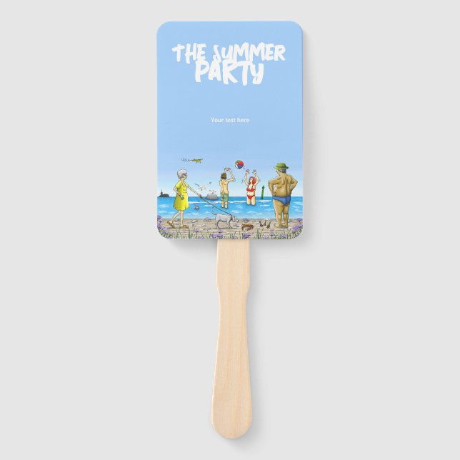 Summer Beach Party Hand Fan (Front)