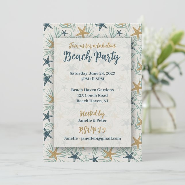 Summer Beach Party Invitation (Standing Front)