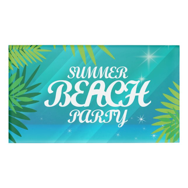 Summer Beach Party Name Tag (Front)