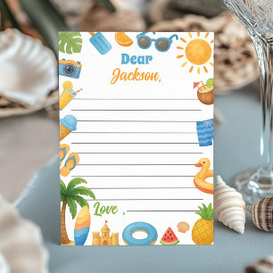 Summer Beach Party Time Capsule Note Message Card