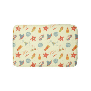 Summer Beach Pattern Bath Mat