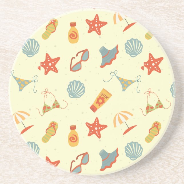 Summer Beach Pattern Coaster (Front)
