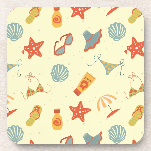 Summer Beach Pattern Coaster (Front)