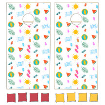 Summer Beach Pattern Cornhole Set