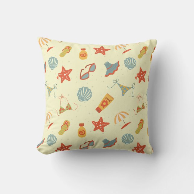 Summer Beach Pattern Cushion (Front)