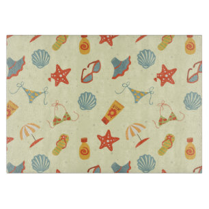 Summer Beach Pattern Cutting Board