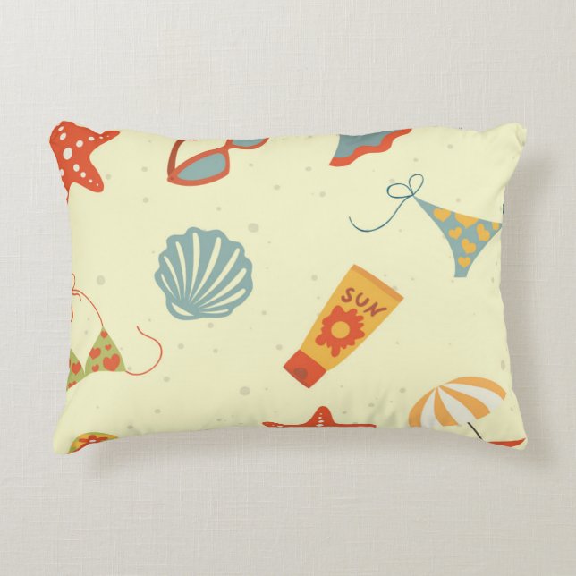Summer Beach Pattern Decorative Cushion (Front)