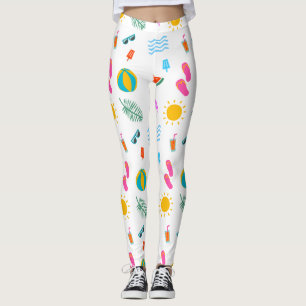 Summer Beach Pattern Leggings