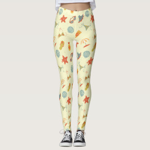 Summer Beach Pattern Leggings