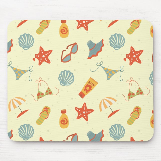 Summer Beach Pattern Mouse Pad (Front)