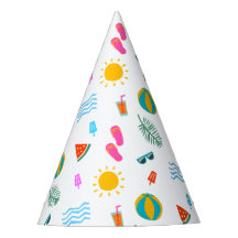 Summer Beach Pattern Party Hats