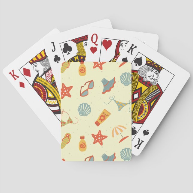 Summer Beach Pattern Playing Cards (Back)
