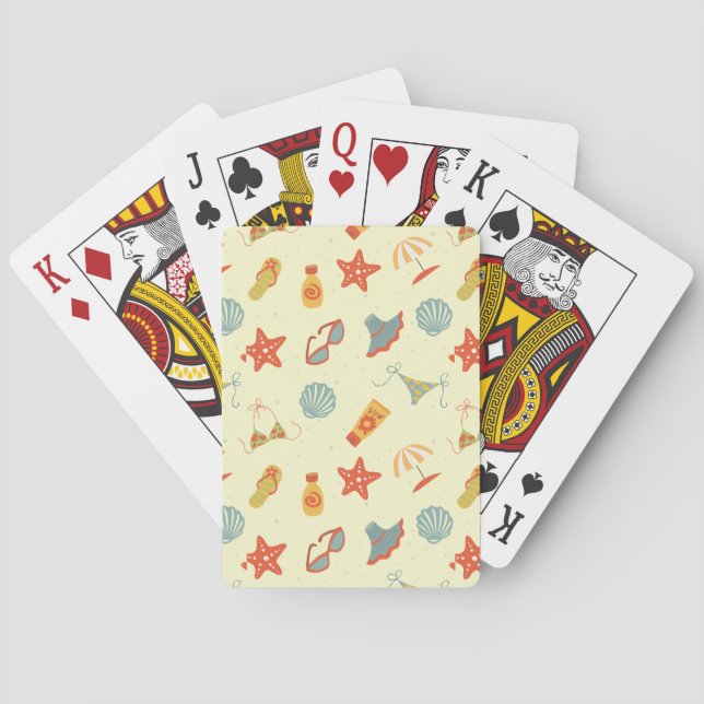 Summer Beach Pattern Playing Cards (Back)