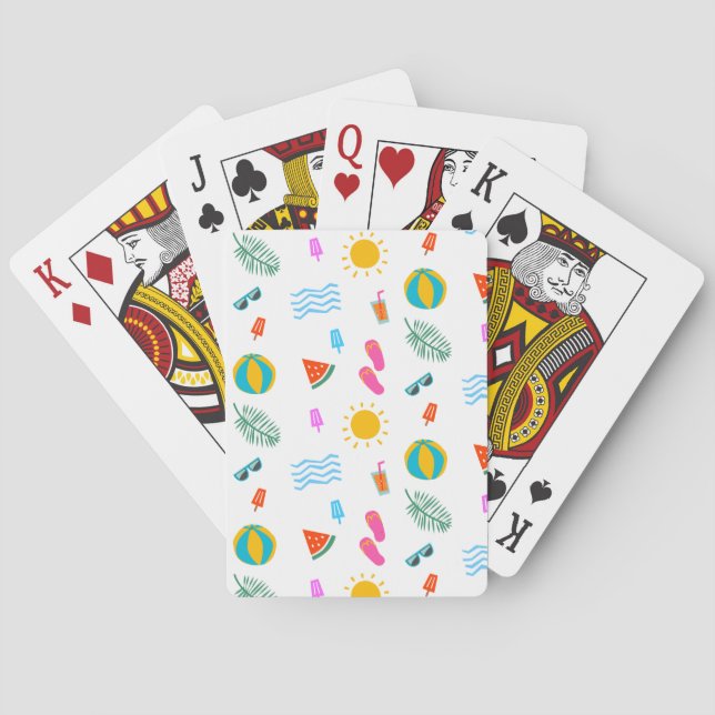 Summer Beach Pattern Playing Cards (Back)