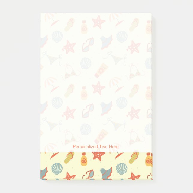 Summer Beach Pattern Post-it Notes (Front)