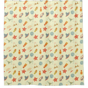 Summer Beach Pattern Shower Curtain