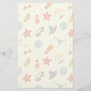 Summer Beach Pattern Stationery