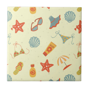Summer Beach Pattern Tile