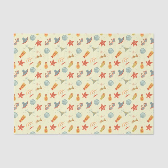 Summer Beach Pattern Tissue Paper (Front)