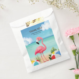 Summer Beach Pink Flamingo Baby Shower Favour Bags