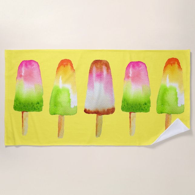 Summer Beach Popsicle fruit ice-block Towel (Front)