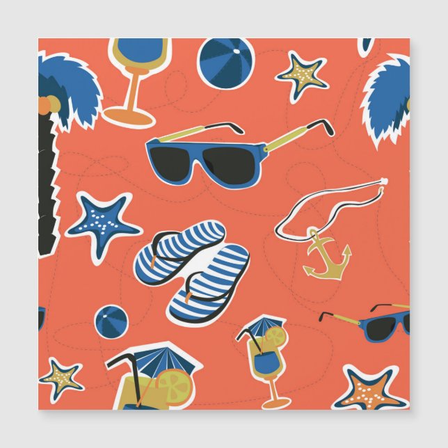 Summer Beach: Relaxing Seamless Pattern. (Front)
