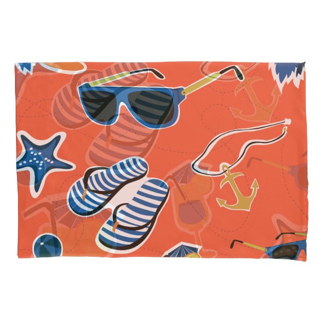Summer Beach: Relaxing Seamless Pattern. Pillowcase (Front)