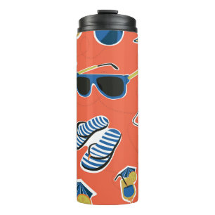 Summer Beach: Relaxing Seamless Pattern. Thermal Tumbler