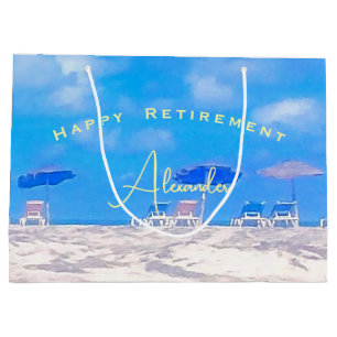 Summer Beach Retirement Party Large Gift Bag
