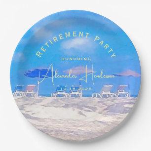 Summer Beach Retirement Party Paper Plate