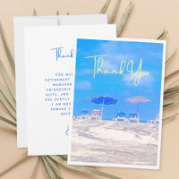 Summer Beach Retirement Party Thank You Card