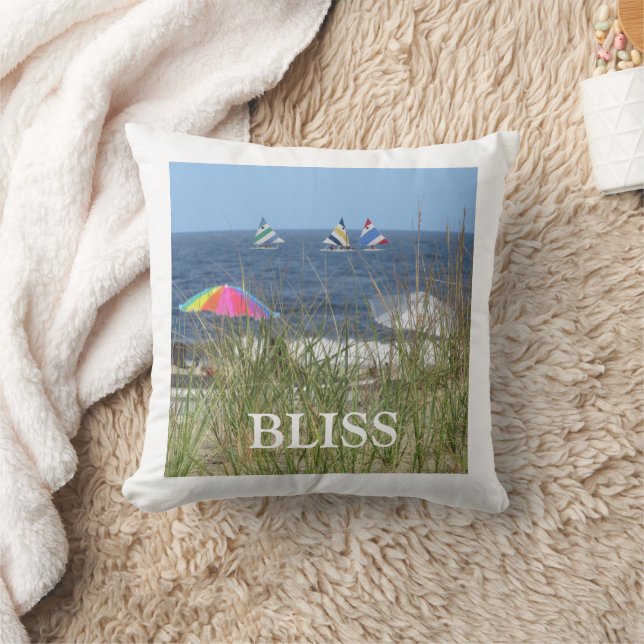 Summer Beach Sailboats Ocean  Nautical  Cushion (Blanket)
