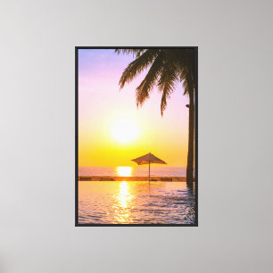 Summer Beach Scene With Sea Canvas Print