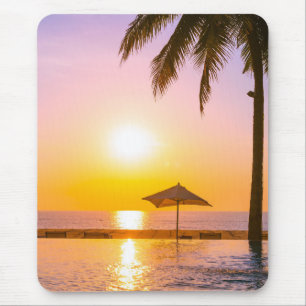 Summer Beach Scene With Sea Mouse Pad