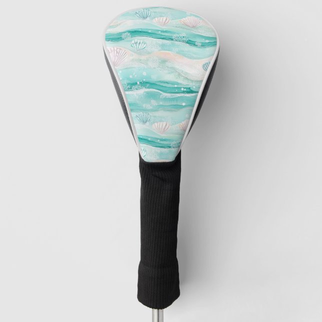 Summer Beach Seashell Pattern Golf Head Cover (Front)
