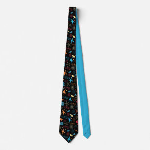 Summer Beach Seashells Seahorse Starfish Tie