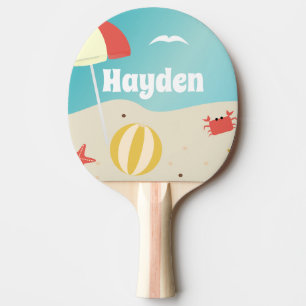Summer Beach Seaside Holiday Personalised Ping Pong Paddle