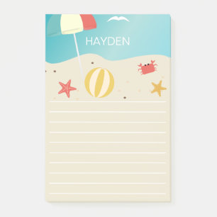 Summer Beach Seaside Lined Personalised Post-it Notes